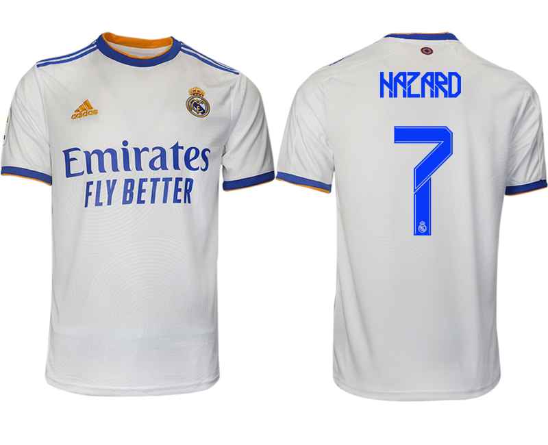 Men 2021-2022 Club Real Madrid home aaa version white #7 Soccer Jerseys1
